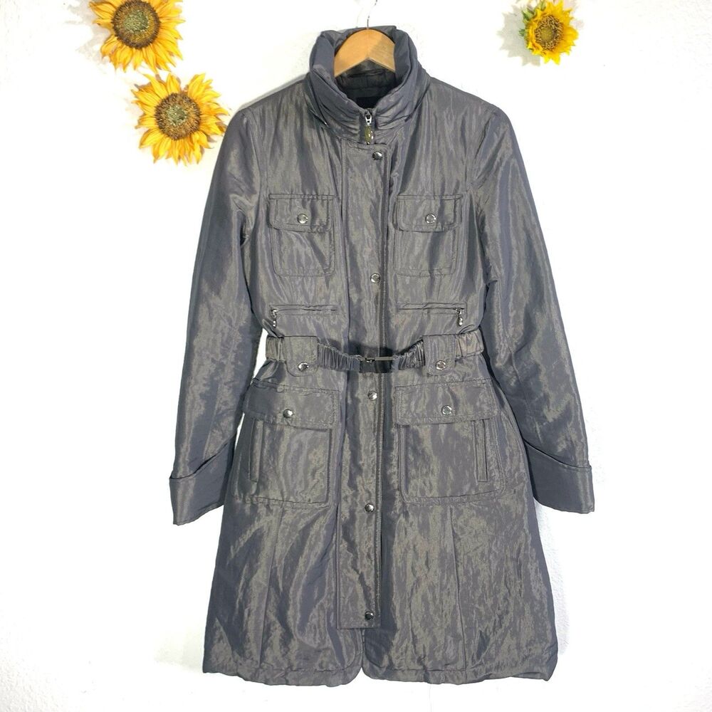 Espirit Vintage Charcoal Maxi Multi-pocket Coat Jacoet Women’s Size Medium